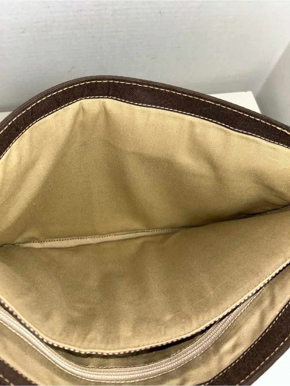 Boconi Brown Leather Laptop Crossbody Messenger Bag